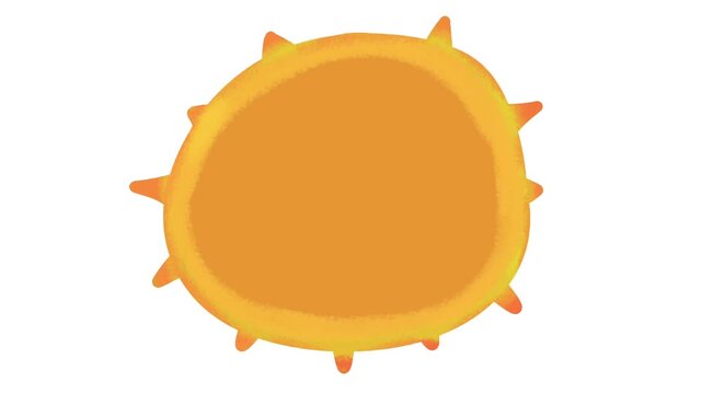 Video speedpaint drawing kiwano fruit cut tropical fruit digital drawing step by step tutorial how to draw food illustration isolated on white simple minimalist graphic cartoon style props for game