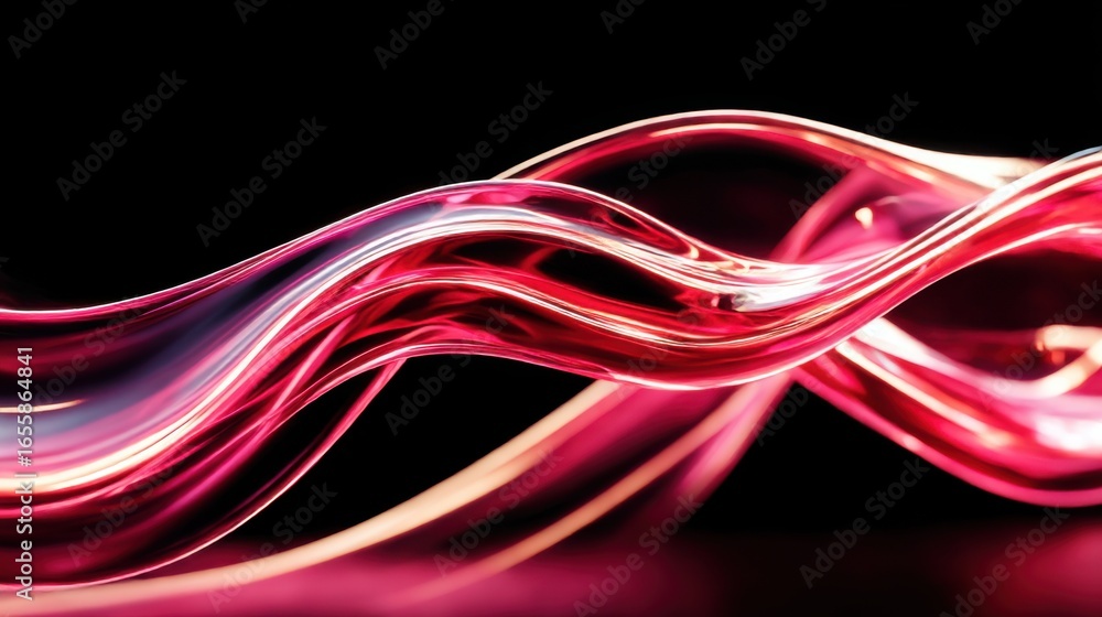 Poster abstract colorful light waves create dynamic patterns on a dark background in this artistic display 