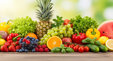 Assortment of Fresh Fruits and Vegetables