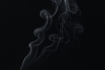 Obraz premium Elegant White Smoke Trails Against Dark Backdrop, Creates Abstract and Dramatic Visuals for Various Creative Projects