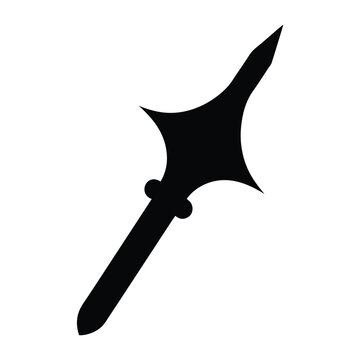 Silhouette of a fantasy polearm weapon with a distinctive blade shape