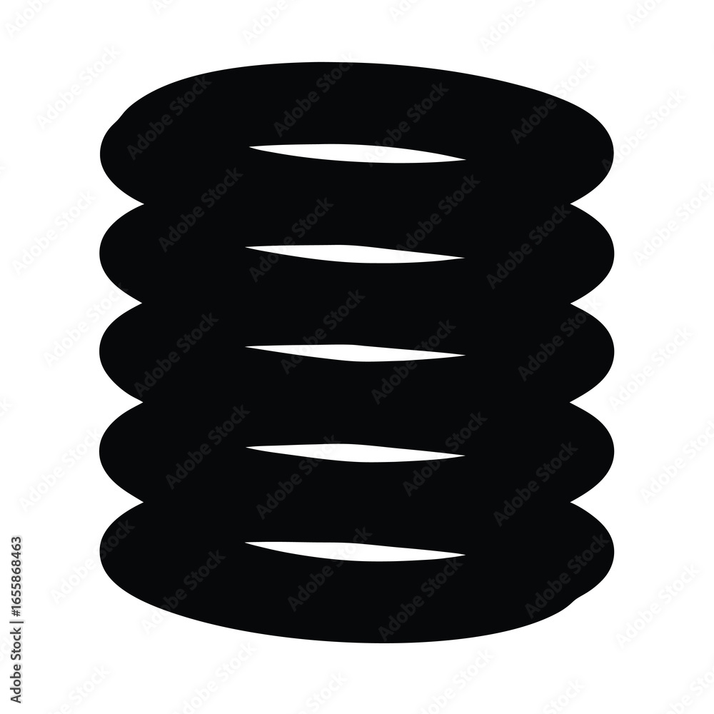 Poster stylized representation of a stack of pancakes or similar round objects