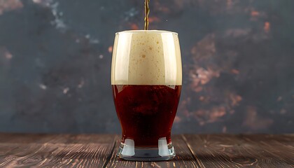 Dark beer being poured into a glass.