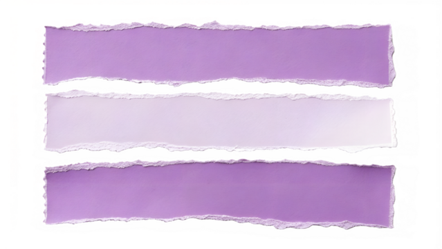 Torn Paper Strips PNG Set – Pastel Purple Watercolor Textured Ripped Paper Elements - Powered by Adobe