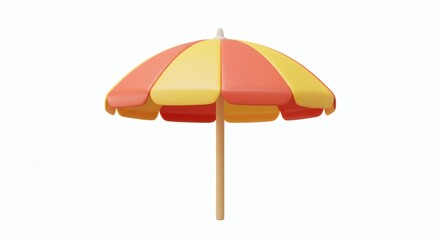 Beach Umbrella Joyful Stripes on White.