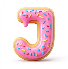 Pink Donut Letter J