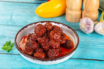 Minced meef meatball with tomato sauce