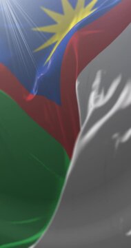 Cordillera Department Flag, Paraguay. Loop. 4K Vertical