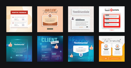 Testimonial and Review Social Media Post Design Templates
