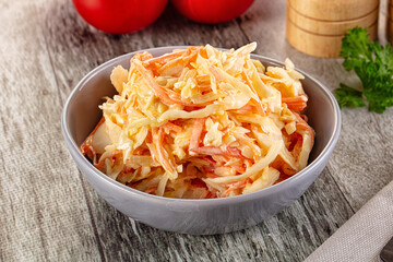 Vegan Coleslaw salad with cabbage and carrot