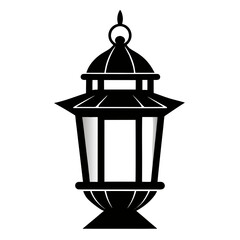 The Prairie Lantern vector clean black silhouette design white background