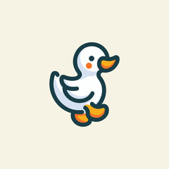 Playful duck logo