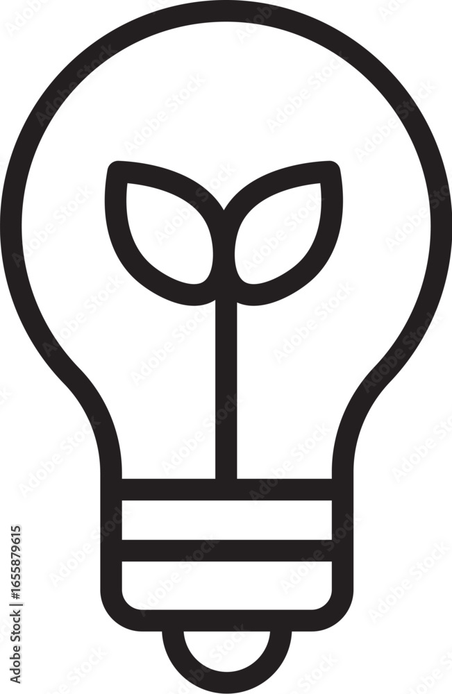 Poster lightbulb eco energy environment green innovation idea sustainability leaf outline description must 