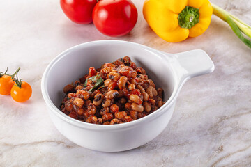 Black eye beans wutg tomato sauce