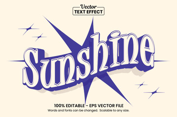 Sunshine Text Effect – Retro Vintage Typography with Sparkle Elements