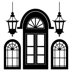 windowlights vector clean black silhouette design white background