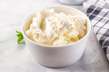Chream cheese in the bowl