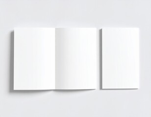 Fototapeta premium Blank Folded Brochure Mockup: Bi-fold on a Clean Background. Professional Presentation, Corporate Identity & Design