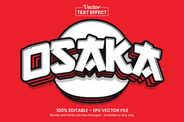 Osaka Text Effect – Bold Japanese Street Food & Culture Typography Vector