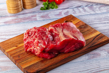 Raw beef cut uncooked fillet