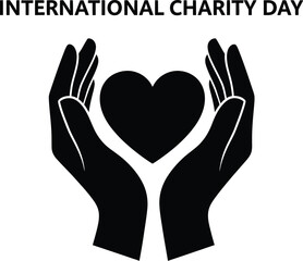 Obraz premium International charity day with hands holding a heart to show love and support