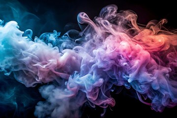 Obraz premium Colorful cloud of smoke with blue, pink, and purple colors