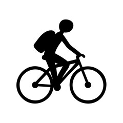 Obraz premium silhouette of a man riding a bike