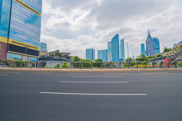 Skyline of Modern Urban Architecture and Street View of Commercial Streets in Guangzhou, Guangdong...