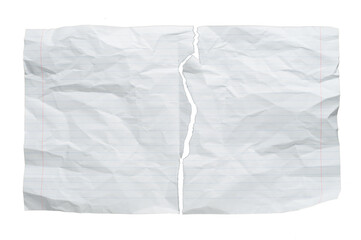 Obraz premium Torn lined school notebook sheet with rough ripped edges, blue horizontal lines on white background, isolated paper texture for notes, writing, scrapbooking, and projects.