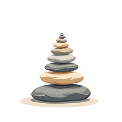Fototapeta premium Stack of balanced stones symbolizing zen, balance, and harmony isolated on transparent background