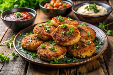 Plate of fried food with parsley on top