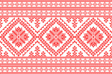 Geometric oriental pattern,geometric floral pattern on white background,vector illustration,floral cross stitch pattern,Aztec style,abstract background.design for texture,fabric,clothing,decoration