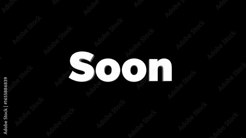 Poster Bold White Starting Text Animation on Minimal Black Background for Video Introduction or Project Launch.