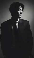 Fototapeta premium portrait of a handsome man, generation AI 