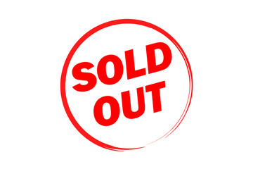 SOLD OUT - Red Rubber Stamp with text SOLD OUT 
