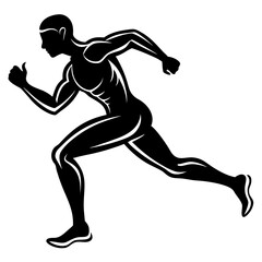 Running Athlete Silhouette vector