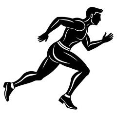 Running Athlete Silhouette vector