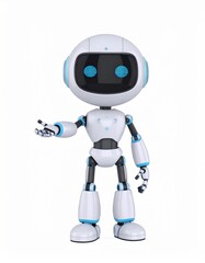 Friendly Robot Assistant Offering Help Digital Buddy AI Technology.