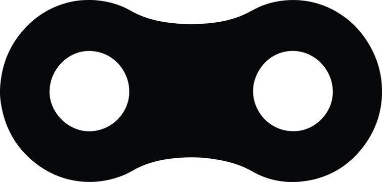 Vector bicycle chain link simple mechanical silhouette Illustrator