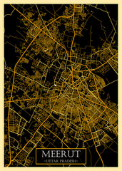 Meerut Uttar Pradesh City Map. downtown tourism house art travel, scenic metropolis concept, travel art city, patriotic abstract banner, view office street