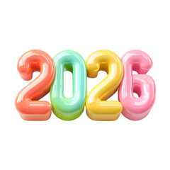3D pastel 2026 numbers for New Year.