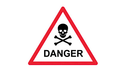 Red triangle warning sign safety hazard alert symbol isolated on white background