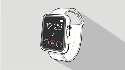 Clean vector illustration of a modern wearable device, symbolizing digital technology and connectivity.