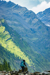 hiker in the mountains
