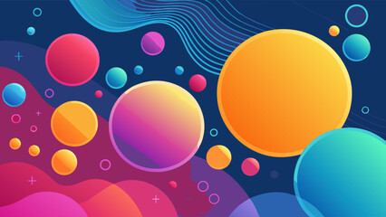 Colorful Spheres Abstract Background Design with Geometric Elements