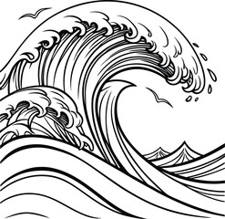 Abstract black tribal tattoo pattern with floral elements, a stylized vector illustration