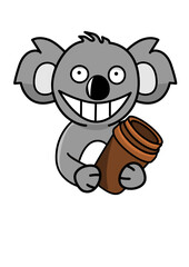 Illustration of a koala with a takeaway coffee