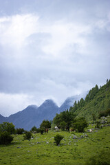 mountain landscape with clouds