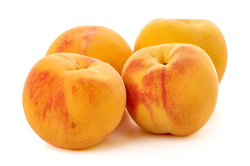 Fresh Peaches Group, isolated on white background