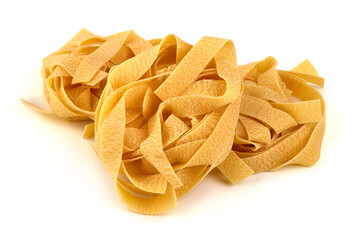 Fettuccine Pasta, Isolated on White Background